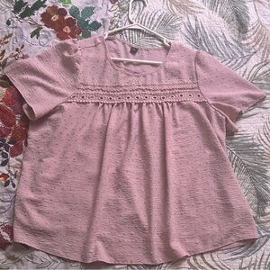 Women’s Pink Short Sleeve Blouse Size 2XL
